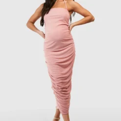 Maternité - Robe De Grossesse Froncée En Mesh -Pas Cher Vêtue Diva Magasin gzz52413 blush xl 2 scaled