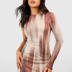 Petite - Robe Mi-longue à Imprimé Abstrait -Pas Cher Vêtue Diva Magasin gzz52427 natural xl 3