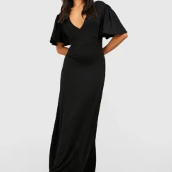 Petite - Robe Longue à Manches Larges Et Col V