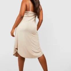 Grande Taille - Robe Mi-longue En Jersey à Bretelles 7 Grande Taille - Robe Mi-longue En Jersey à Bretelles -Pas Cher Vêtue Diva Magasin gzz52662 sand xl 1