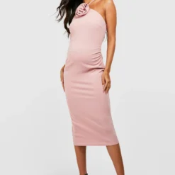 Maternité - Robe De Grossesse Mi-longue Dos Nu à Fleur 3D 8 Maternité - Robe De Grossesse Mi-longue Dos Nu à Fleur 3D -Pas Cher Vêtue Diva Magasin gzz52892 blush xl 2 scaled