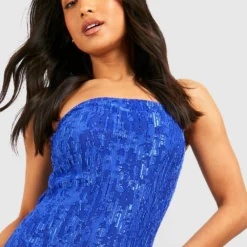 Petite - Robe Texturée Drapée Soyeuse -Pas Cher Vêtue Diva Magasin gzz52937 cobalt xl 3