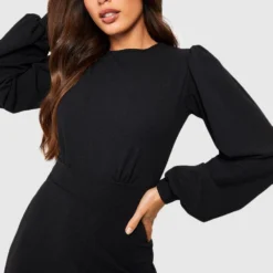 Tall - Robe Mi-longue à Manches Ballon 9 Tall - Robe Mi-longue à Manches Ballon -Pas Cher Vêtue Diva Magasin gzz52942 black xl 3