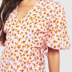 Robe Portefeuille Fleurie 9 Robe Portefeuille Fleurie -Pas Cher Vêtue Diva Magasin gzz53054 pink xl 3 scaled