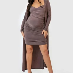 Maternité - Ensemble De Grossesse Avec Gilet Et Robe Courte