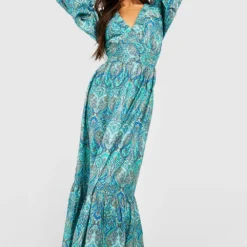 Robe Longue Motif Cachemire -Pas Cher Vêtue Diva Magasin gzz53192 multi xl 2