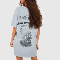 Robe T-shirt Oversize à Imprimé Moto 7 Robe T-shirt Oversize à Imprimé Moto -Pas Cher Vêtue Diva Magasin gzz53221 grey xl 1