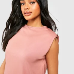 Robe T-shirt En Coton à épaulettes -Pas Cher Vêtue Diva Magasin gzz53227 dusty20rose xl 3