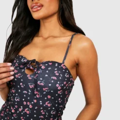 Robe Courte Fleurie à Bretelles -Pas Cher Vêtue Diva Magasin gzz53273 navy xl 3