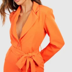 Robe Blazer à Nouer -Pas Cher Vêtue Diva Magasin gzz53331 orange xl 3