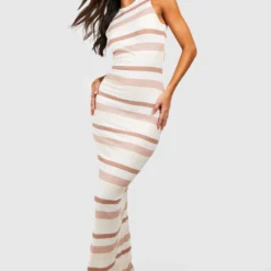 Tall - Robe Longue Côtelée Rayée