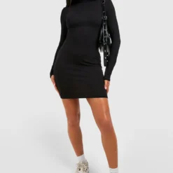 Robe Courte à Col Roulé -Pas Cher Vêtue Diva Magasin gzz53519 black xl 2