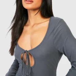 Robe Mi-longue Douce Découpée -Pas Cher Vêtue Diva Magasin gzz53579 charcoal xl 3 scaled