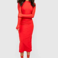 Petite - Robe Longue En Mesh à Manches Longues -Pas Cher Vêtue Diva Magasin gzz53584 burnt20orange xl 2