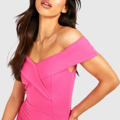 Tall - Robe Longue Fendue à épaules Dénudées -Pas Cher Vêtue Diva Magasin gzz53588 hot20pink xl 2