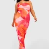 Grande Taille - Robe Longue Fleurie En Mesh -Pas Cher Vêtue Diva Magasin gzz53609 orange xl scaled