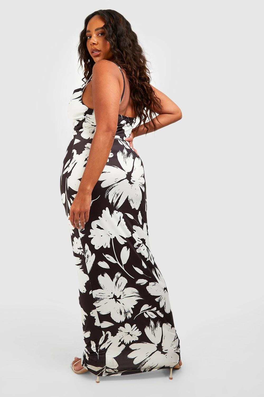 Grande Taille - Robe Longue Fleurie Soyeuse 4 Grande Taille - Robe Longue Fleurie Soyeuse – Image 2
