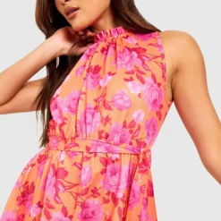 Robe Patineuse à Fleurs Et Volants -Pas Cher Vêtue Diva Magasin gzz53681 orange xl 3 scaled