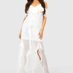 Robe Longue à Volants Et épaules Dénudées -Pas Cher Vêtue Diva Magasin gzz53697 white xl 2 scaled