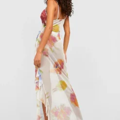 Robe Longue Fleurie Texturée -Pas Cher Vêtue Diva Magasin gzz53806 ivory xl 1