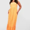 Grande Taille - Robe Longue Nouée Brodée 2 Grande Taille - Robe Longue Nouée Brodée -Pas Cher Vêtue Diva Magasin gzz53903 orange xl