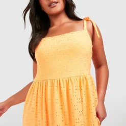 Grande Taille - Robe Longue Nouée Brodée -Pas Cher Vêtue Diva Magasin gzz53903 orange xl 3