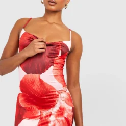 Tall - Robe Mi-longue Fleurie à Col Bénitier 9 Tall - Robe Mi-longue Fleurie à Col Bénitier -Pas Cher Vêtue Diva Magasin gzz53911 pink xl 3