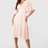Robe De Demoiselle D'honneur à Manches Larges -Pas Cher Vêtue Diva Magasin gzz54081 blush xl