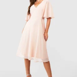 Robe De Demoiselle D'honneur à Manches Larges -Pas Cher Vêtue Diva Magasin gzz54081 blush xl 2