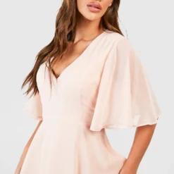 Robe De Demoiselle D'honneur à Manches Larges -Pas Cher Vêtue Diva Magasin gzz54081 blush xl 3