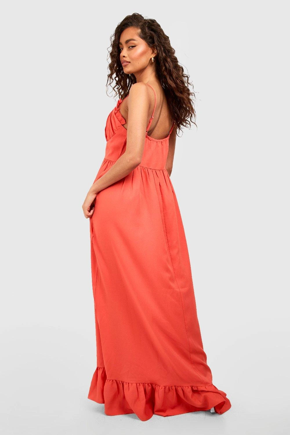 Robe Longue Froncée à Volants 4 Robe Longue Froncée à Volants – Image 2