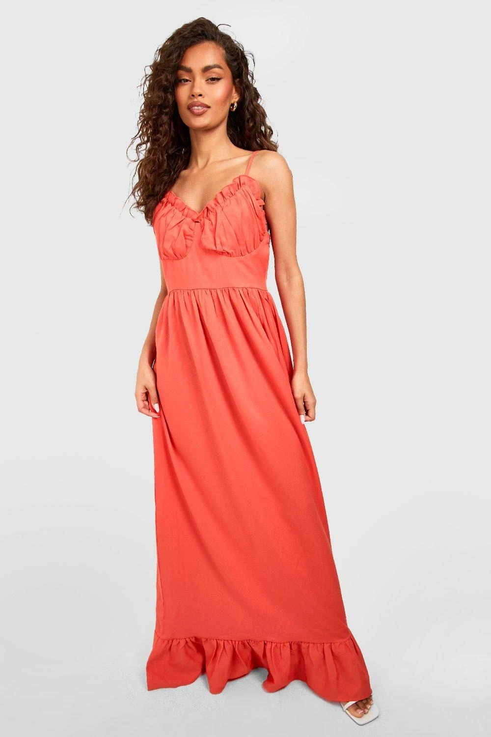 Robe Longue Froncée à Volants 5 Robe Longue Froncée à Volants – Image 3