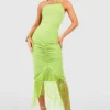 Robe Mi-longue Dos Nu à Franges -Pas Cher Vêtue Diva Magasin gzz54147 lime xl