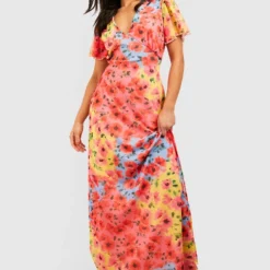 Petite - Robe Longue Fleurie En Mesh