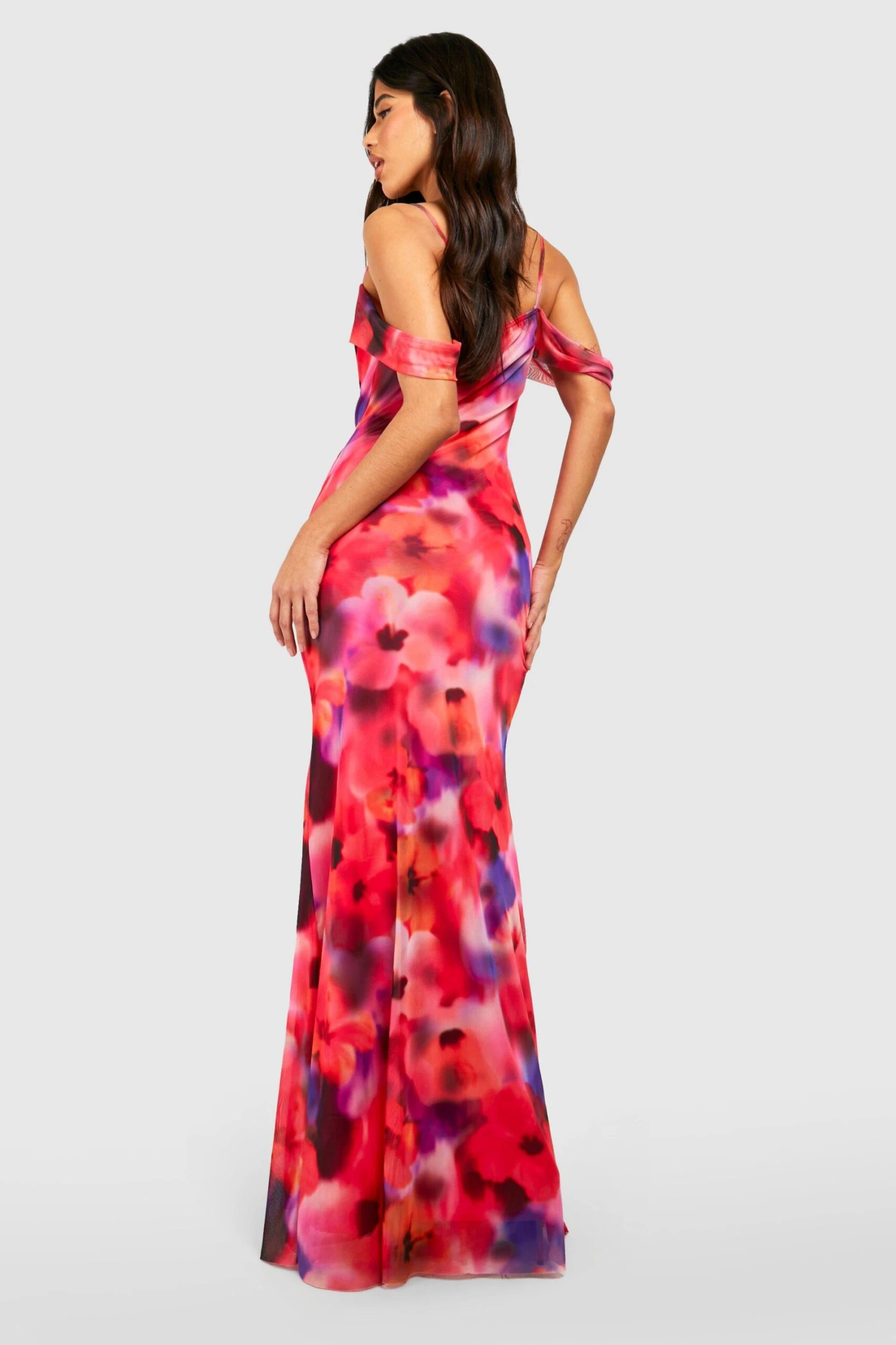 Tall - Robe Longue Fleurie à Col Bénitier 4 Tall - Robe Longue Fleurie à Col Bénitier – Image 2