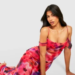 Tall - Robe Longue Fleurie à Col Bénitier 8 Tall - Robe Longue Fleurie à Col Bénitier -Pas Cher Vêtue Diva Magasin gzz54327 pink xl 2 scaled