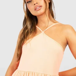 Robe Volantée Texturée à Volants étagés 9 Robe Volantée Texturée à Volants étagés -Pas Cher Vêtue Diva Magasin gzz54392 coral xl 3