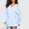 Robe Chemise Oversize à Rayures -Pas Cher Vêtue Diva Magasin gzz54436 blue xl scaled