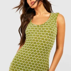 Robe Longue Texturée Sans Manches 9 Robe Longue Texturée Sans Manches -Pas Cher Vêtue Diva Magasin gzz54471 olive xl 3