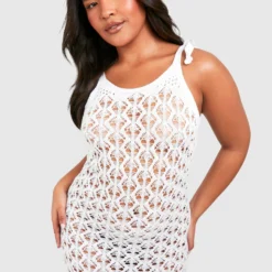 Grande Taille - Robe En Crochet à Franges -Pas Cher Vêtue Diva Magasin gzz54515 white xl 3 scaled