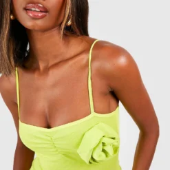 Robe Mi-longue En Mesh à Roses -Pas Cher Vêtue Diva Magasin gzz54849 lime xl 3