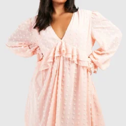 Grande Taille - Robe à Volants -Pas Cher Vêtue Diva Magasin gzz55141 blush xl 2