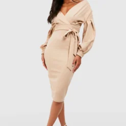 BOOHOO Robe Cache-cœur Mi-longue à épaules Dénudées 8 BOOHOO Robe Cache-cœur Mi-longue à épaules Dénudées -Pas Cher Vêtue Diva Magasin gzz55188 stone xl 2 scaled