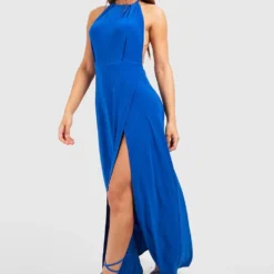 Robe Longue Fendue Dos Nu -Pas Cher Vêtue Diva Magasin gzz55238 cobalt xl 2