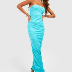 Robe Bandeau Longue Texturée 8 Robe Bandeau Longue Texturée -Pas Cher Vêtue Diva Magasin gzz55497 aqua xl 2