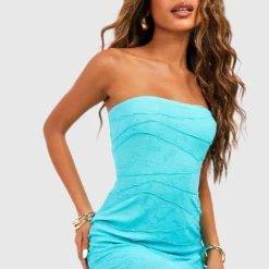 Robe Bandeau Longue Texturée 9 Robe Bandeau Longue Texturée -Pas Cher Vêtue Diva Magasin gzz55497 aqua xl 3