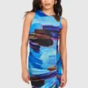 Robe Moulante Froncée à Imprimé Abstrait -Pas Cher Vêtue Diva Magasin gzz55550 blue xl scaled