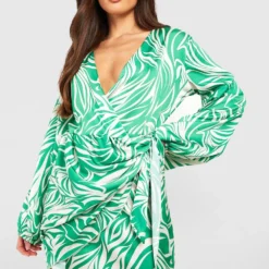 Tall - Robe Courte Froncée à Imprimé Abstrait