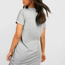 Petite - Robe T-shirt à Coutures Contrastantes 7 Petite - Robe T-shirt à Coutures Contrastantes -Pas Cher Vêtue Diva Magasin gzz55830 grey20marl xl 1