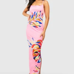 Petite - Robe Longue à Col Bénitier Et Imprimé Tropical